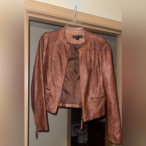 Brown leather jacket